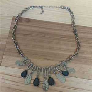 Deep teal and silver necklace